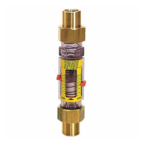Badger Meter Hedland Variable Area EZ-View Water Flow Meter, Polysulfone Body, 1/2 in. Female NPTF Brass Fitting