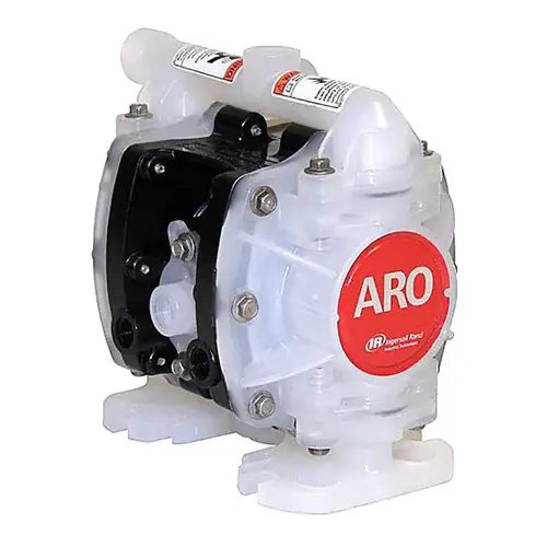 ARO 1/4 in. Polypropylene Air Double Diaphragm Pump w/ Santoprene Check Valve & Diaphragm