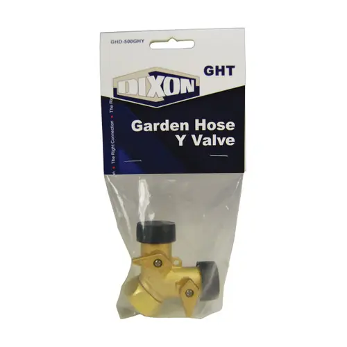 Dixon 3/4 in. Double Male GHT x Female GHT Brass Y Valve, Retail Packaging - Box of 6