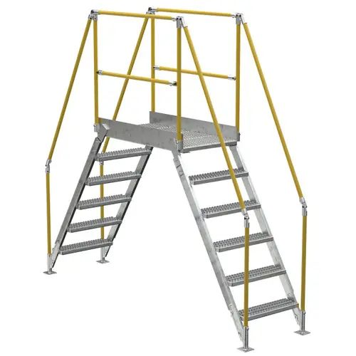 Vestil COL-6-HDG 6 Step Galvanized Cross-Over Ladder, 58-1/4 in. H Underside