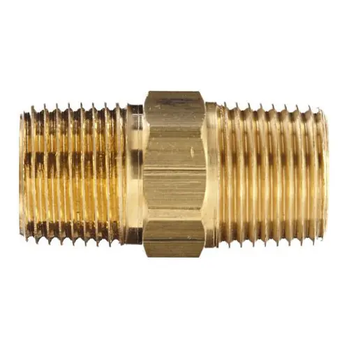 Dixon Brass 1/4 in. MNPT Nipple Fitting, 9/16 in. Hex