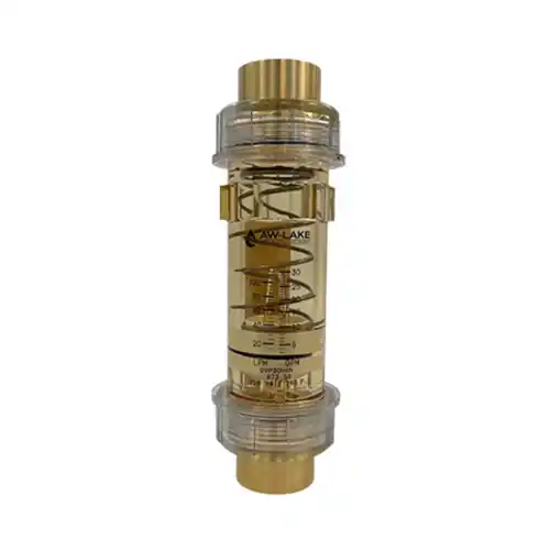 AW-Lake CV-P05-H3N 1/2 in. Port NPTF (Brass) Clearview Value Flow Meter - Polysulfone, 0.5 - 5 GPM