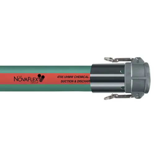 Novaflex 4705 2 in. 200 PSI UHMW Crush Resistant Chemical Suction & Discharge Hose w/ Stainless Steel Female Coupler Ends