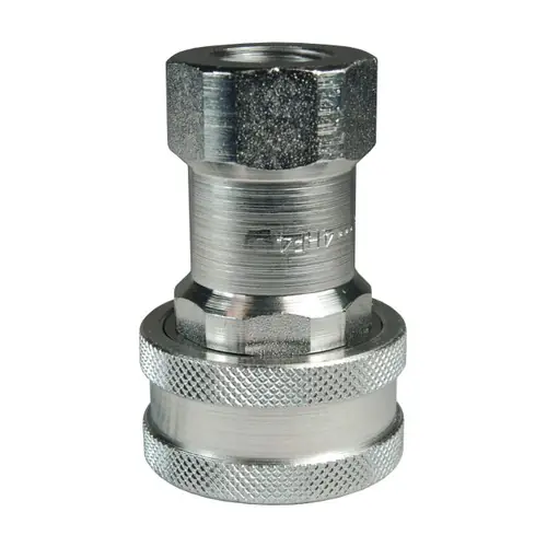 Dixon H-Series Hydraulic Steel Female Threaded Coupler w/ Poppet Valve, ISO-B