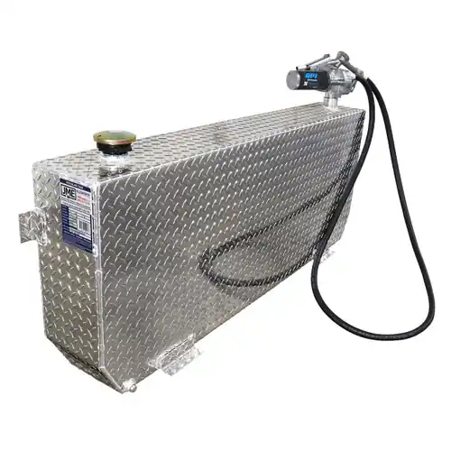 51 Gallon Aluminum Rectangle Fuel Transfer Tank w/ GPI 15 GPM Pump (12V DC)