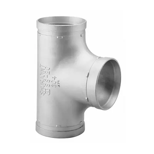 Shurjoint SS-20 Series Grooved Tee, 304 Stainless Steel