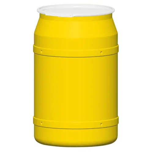Justrite Eagle 1656 55 Gal. Lab Pack Open Head Drum, Plastic Lever-Lock, Yellow