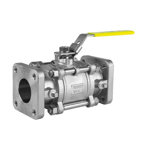 Jomar Valve T-SS-1000N-4B Series 2 in. NPT 3-Piece 4 Bolt Stainless Ball Valve, Swing Out Body, Full Port, Square Flange x Square Flange, 1000 PSI