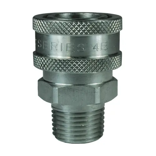 Dixon E-Series Hydraulic 303 Stainless Steel Straight Through Interchange Male Coupler