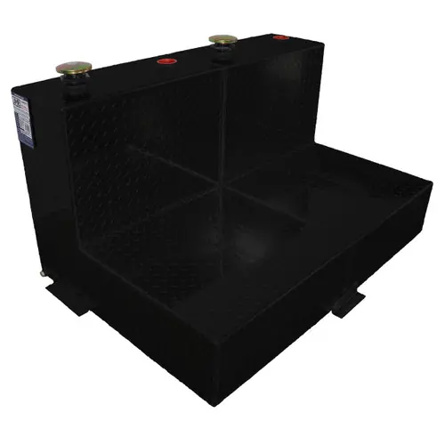 95 Gallon Aluminum L-shape Split Fuel Transfer Tank - Black Powder Coated