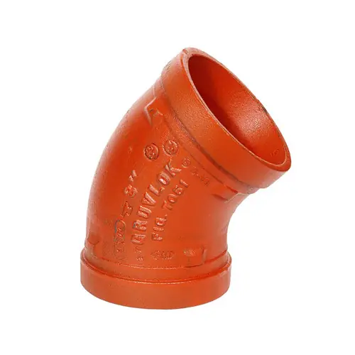 Anvil FIG 7051 Gruvlok® Ductile Iron 45® Elbow Grooved-End Fittings, Ptd. Orange