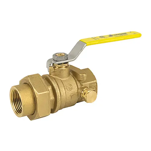 Jomar Valve T-100-UE Series FNPT & Single Union Brass Ball Valve w/Side Tap, Full Port, Lifetime Warranty