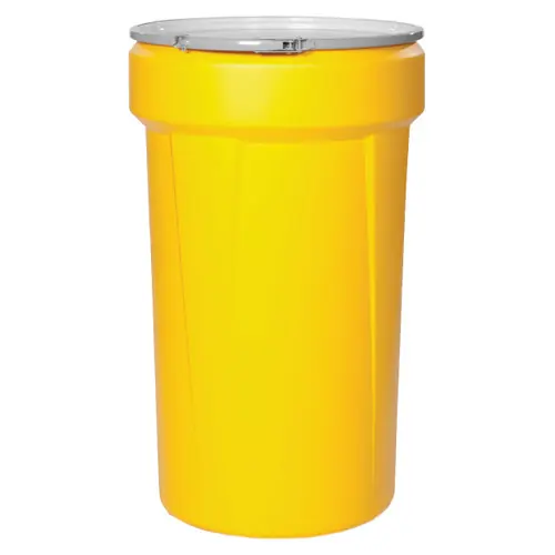 Justrite Eagle 1655M 55 Gal. Lab Pack Open Head Drum, Metal Lever-Lock, Yellow