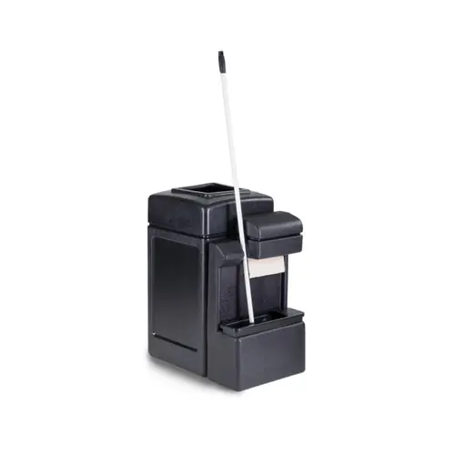 Commercial Zone Tahiti Truck Stop Waste & Windshield Square Single Service Center w/Open-Top Lid, 42 Gallon, Black