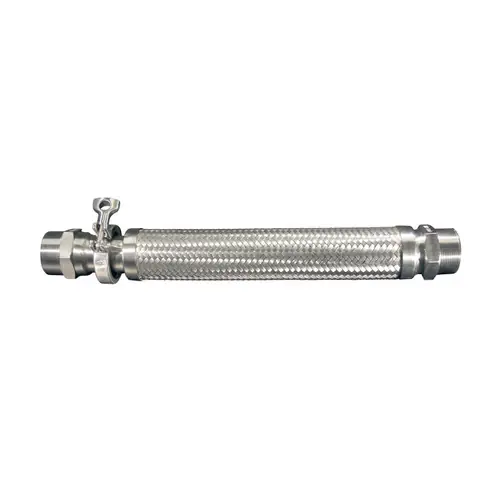 Hose Master FSQM Series 3 in. Hex Male x QuickClamp FireShield Flexible Metal Hose Connector, with Male Adaptor Kit
