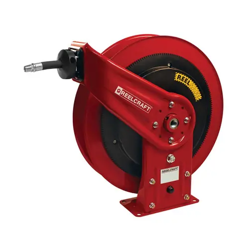 Reelcraft 3/8 in. x 50 ft. Series RS7000 REELSAFE™ High Pressure Controlled Return Grease Hose Reel - Reel & Hose