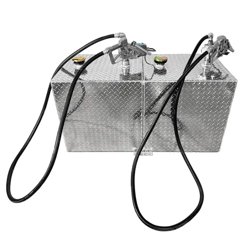 110 Gallon Aluminum Rectangle Split Fuel Transfer Tank w/ GPI 8 GPM Pumps (12V DC)