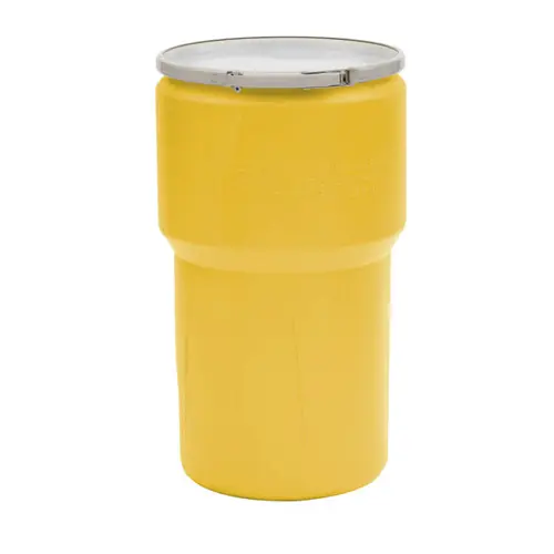 Justrite Eagle 1610M 14 Gal. Lab Pack Open Head Drum, Metal Lever-Lock, Yellow