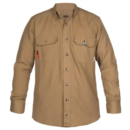Lakeland ISH65DH Series FR Moisture Wicking Work Shirt, Khaki