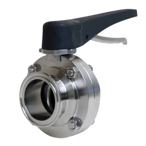 Wayland Ind. 304 SS 1 1/2 in. Tri-Clamp Butterfly Valve w/12 Position Plastic Trigger Handle