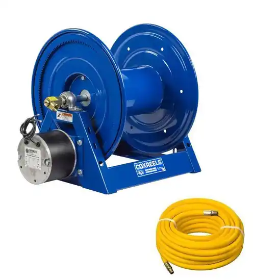 Coxreels 1125 Series Large Capacity 12V Electric Rewind Spray Hose Reel - Reel & Hose - 1/2 in. x 300 ft.