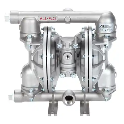 All-Flo A101 1 in. NPT Stainless Steel Air Diaphragm Pumps w/ Santoprene Diaphragms & Balls, Stainless Steel Seats
