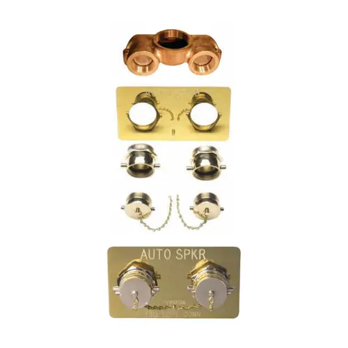 Dixon 2 1/2 in. NST x 4 in. NPT Double Clapper Concealed Type Siamese Assembly - Polished Chrome Plated - Stand Pipe