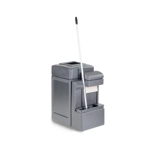 Commercial Zone Tahiti Truck Stop Waste & Windshield Square Single Service Center w/Open-Top Lid, 42 Gallon, Gray