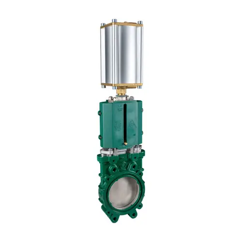 Metaltecnica 6 in. Cast Iron ANSI Flanged Gate Valve w/ Stainless Steel Knife - Air Cylinder