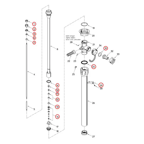 Flux 400 Series F425PP 27 Pump Maintenance Rebuild Kit