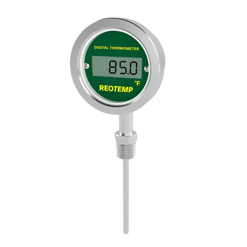 Reotemp DTX Series Direct Mount Industrial Digital Thermometer w/4-20mA Output, Bottom Connection