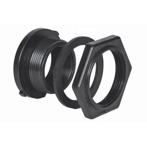 Bee Valve Poly Bulkhead Fitting w/Nut and (2) EPDM Gaskets