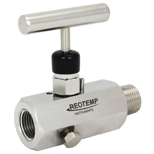 Reotemp Series G10 Single Valve Block & Bleed, 1/2 in. MxF Connection, 10,000 PSI @ 200°F, Stainless Steel