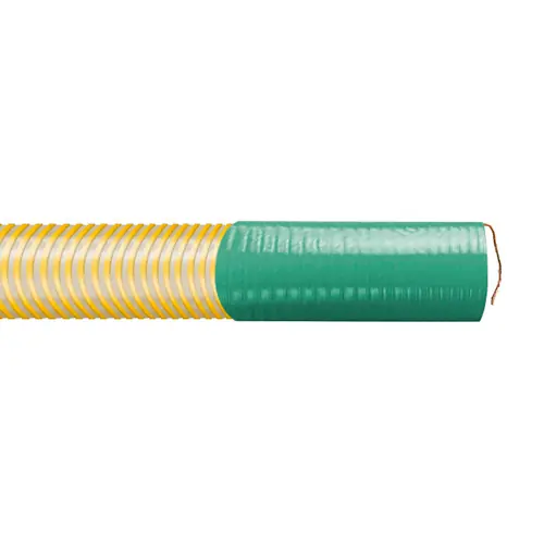 Kuriyama Vaporflex 4 in. VAPR404 Heavy Duty Reinforced Vapor Recovery Hose Assemblies w/ Banding Sleeves & Grounding Wire Exposed - Hose Only