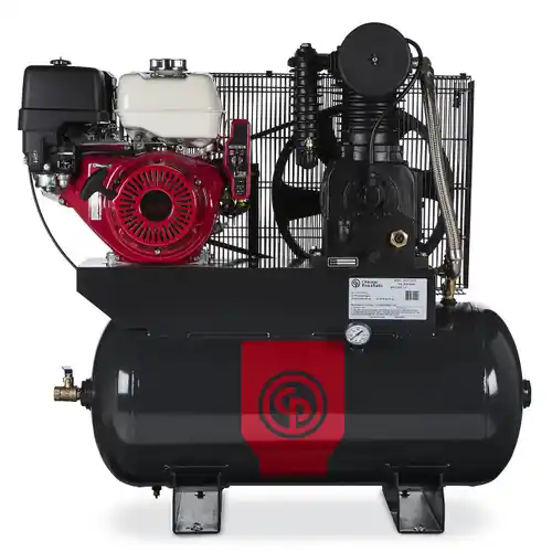 Chicago Pneumatic RCP-C1330G Truck Mount Honda Gasoline Driven Two Stage Cast Iron 30 Gallon Air Compressor, 13 HP, Horizontal