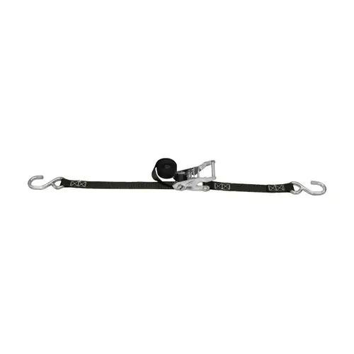 Lift-All Load Hugger™ 1 in. x 10 ft. Polyester Tie Down w/ Ratchet, 1-Ply, Zinc Plated Open Hook, 2,100 lbs. Ultimate Strength, 700 lbs. Working Load Limit