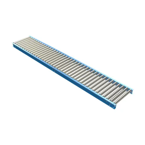 LEWCO 1916 Series Straight Gravity Roller Conveyor, 1.9 in. Diameter, 16 Gauge Steel Rollers, 9 in. Between Frames, 6 in. Roller Centers, 5 ft. Length