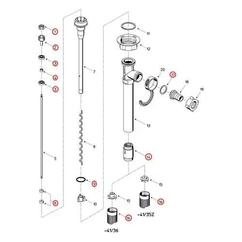 Flux 400 Series F424PVDF 41/36 Pump Maintenance Rebuild Kit