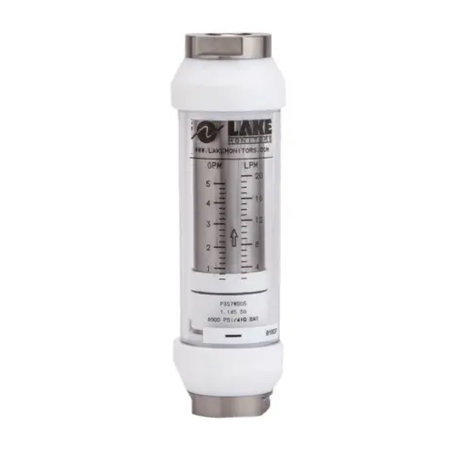AW-Lake H4A6HC05 3/4 in. - 1 in. Port 3/4 in. NPTF High Temperature Flow Meter - Aluminum, 0.5 to 5 GPM
