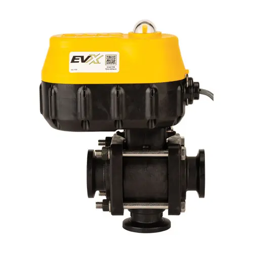 Banjo MEVX Series 1 in. 3-Way Full Port Manifold Flange Bottom Load Electric Valve - On/Off Style
