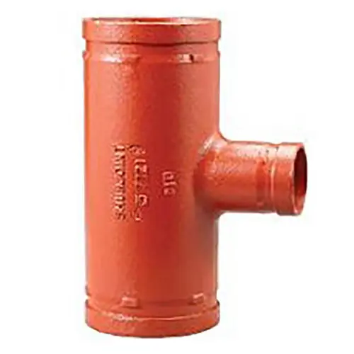 Shurjoint 7121 Grooved Reducing Tee Fitting, Ptd. Orange