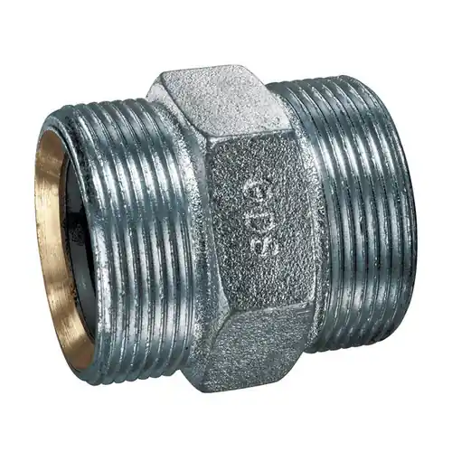 Kuriyama Cast Iron MNPS x MNPS Double Spud Ground Joint Coupling w/ Copper Seal
