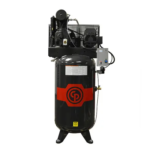 Chicago Pneumatic RCP-C7581V Stationary Two Stage Cast Iron 80 Gallon Full Featured Air Compressor, 7.5 HP, Vertical, 208-230V 1-Phase