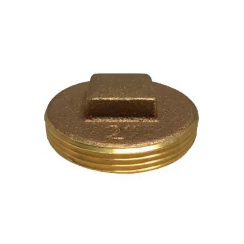 Midland Industries 970331 Brass 6 in. MPT Raised Head Cleanout Plug, 150 PSI