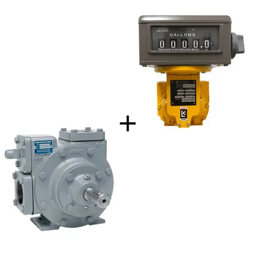 Corken PT Series PT25 2 in. NPT Cast Iron Sliding Vane Pump w/ Liquid Controls M-7 Class 1 Meter - Mechanical Register