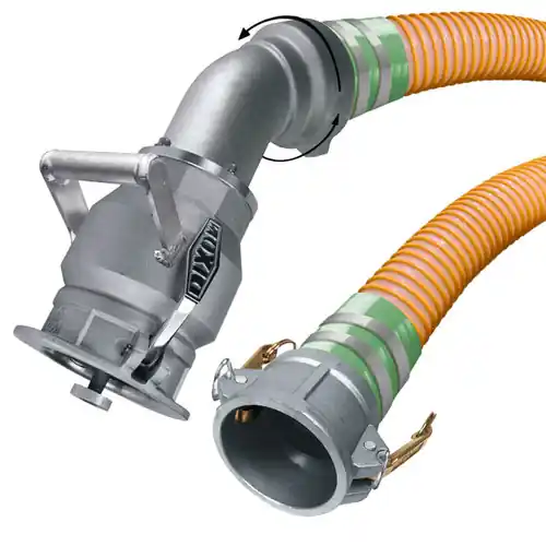 Kuriyama VaporFlex 4 in. Heavy Duty Reinforced Vapor Recovery Hose Assemblies w/ Part C Female Coupler x 45° Swivel Dixon VR4040SWIV w/ Handle Ends