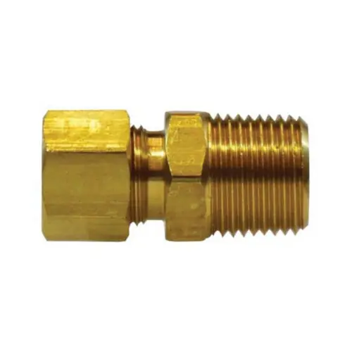 Midland Industries 18188L Brass Light Pattern Male Adapter, 3/8 in. Comp x 1/4 in. MNPT