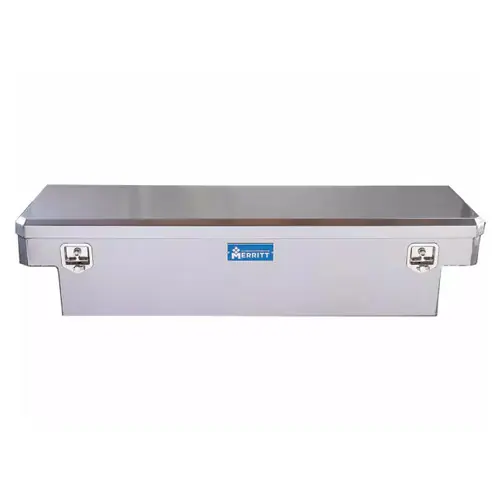 Merritt 710109-222 Gloss Aluminum Single Door Cross Body Tool Box - Bright, Full Size