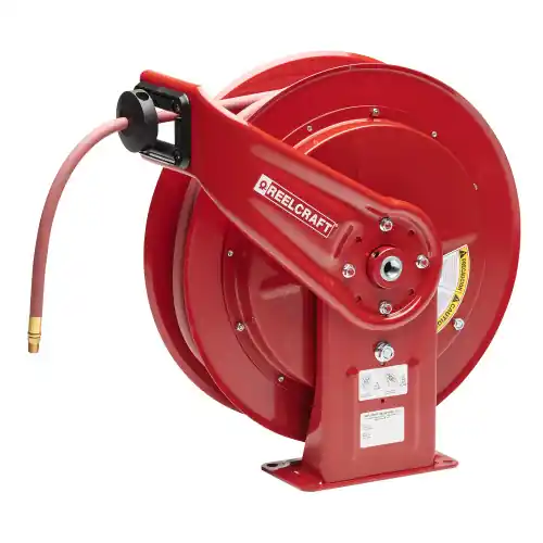 Reelcraft HD76070 OLP 3/8 in. x 70 ft. Heavy Duty Mobile Base Hose Reel - Reel & Hose