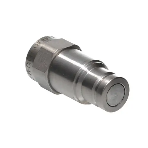 Holmbury HQ12-M-08S 1/2 in. Carbon Steel Flat Face Coupling 3/4-16 UNF, ISO 16028 W/ Nitrile Rubber Seal - Male